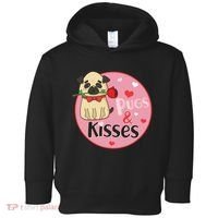 Valentine Pug And Kisses Toddler Hoodie thumb 0