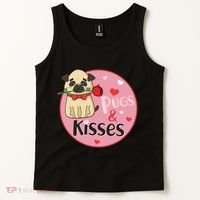 Valentine Pug And Kisses Tank Top thumb 2