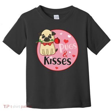 Valentine Pug And Kisses Toddler T-Shirt