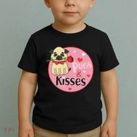 Valentine Pug And Kisses Toddler T-Shirt thumb 2