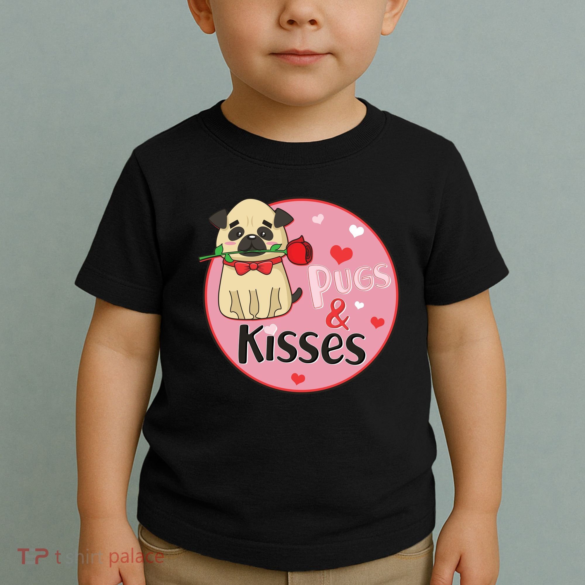 Valentine Pug And Kisses Toddler T-Shirt