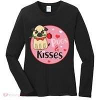 Valentine Pug And Kisses Women's Long Sleeve Shirt thumb 0