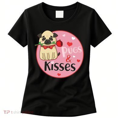 Valentine Pug And Kisses Women's T-Shirt