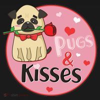 Valentine Pug And Kisses Women's T-Shirt thumb 6