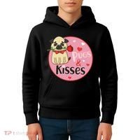 Valentine Pug And Kisses Kids Hoodie thumb 4