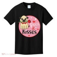 Valentine Pug And Kisses Kids T-Shirt thumb 0