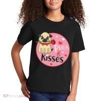 Valentine Pug And Kisses Kids T-Shirt thumb 2