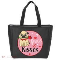 Valentine Pug And Kisses Tote Bag thumb 0