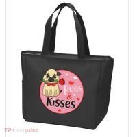Valentine Pug And Kisses Tote Bag thumb 3