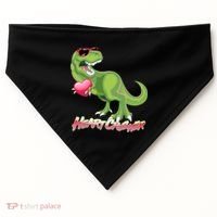 Valentine T-Rex Heart Crusher USA-Made Doggie Bandana thumb 0