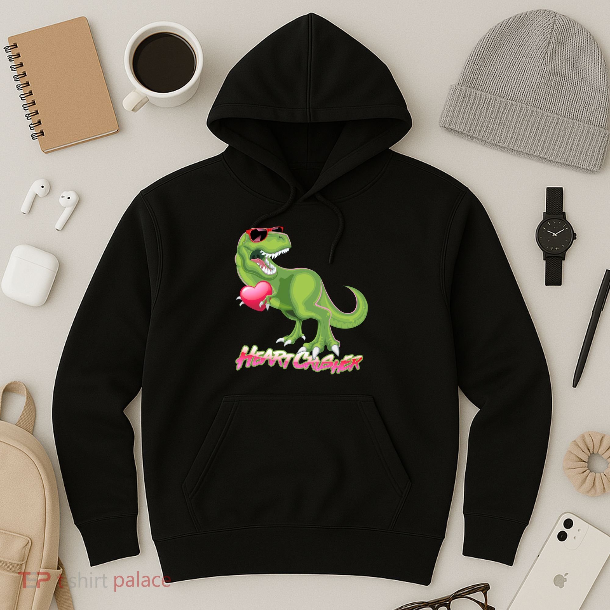 Valentine T-Rex Heart Crusher Hoodie