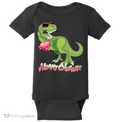 Valentine T-Rex Heart Crusher Baby Bodysuit