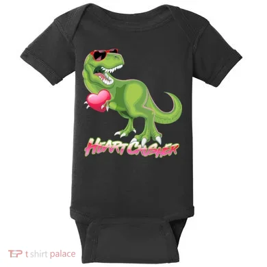 Valentine T-Rex Heart Crusher Baby Bodysuit