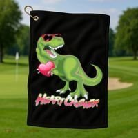 Valentine T-Rex Heart Crusher Golf Towel thumb 1