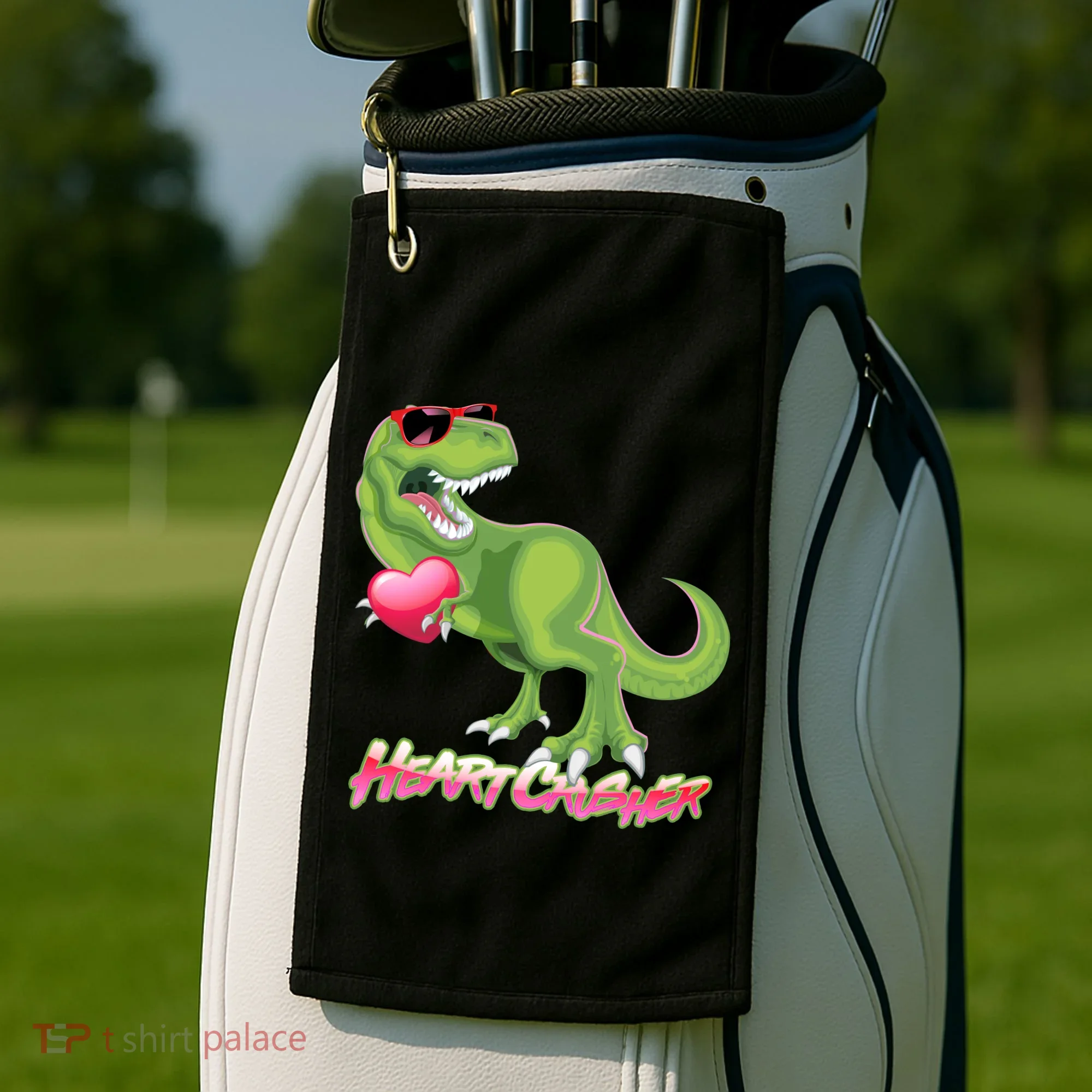 Valentine T-Rex Heart Crusher Golf Towel