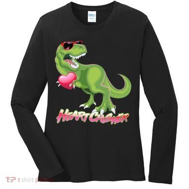 Valentine T-Rex Heart Crusher Women's Long Sleeve Shirt