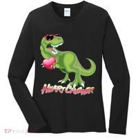 Valentine T-Rex Heart Crusher Women's Long Sleeve Shirt thumb 0