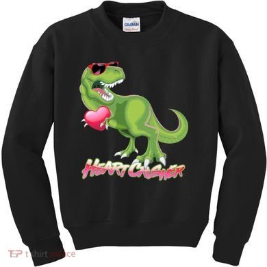 Valentine T-Rex Heart Crusher Kids Sweatshirt