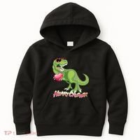Valentine T-Rex Heart Crusher Kids Hoodie thumb 0