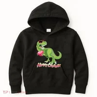 Valentine T-Rex Heart Crusher Kids Hoodie thumb 0