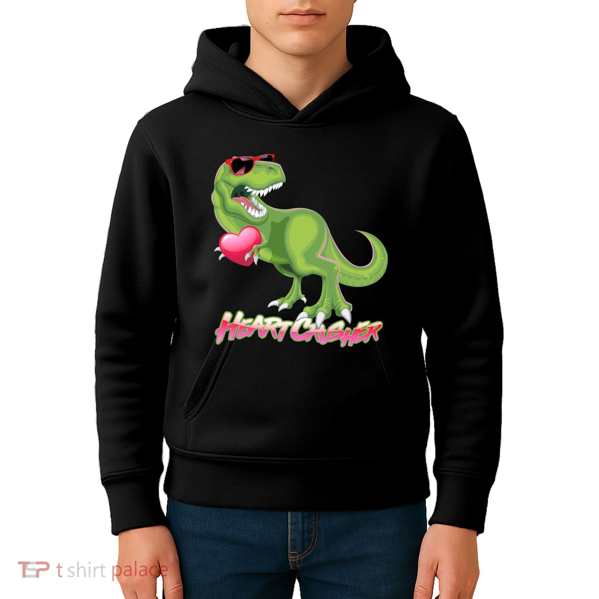 Valentine T-Rex Heart Crusher Kids Hoodie