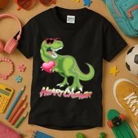 Valentine T-Rex Heart Crusher Kids T-Shirt thumb 3
