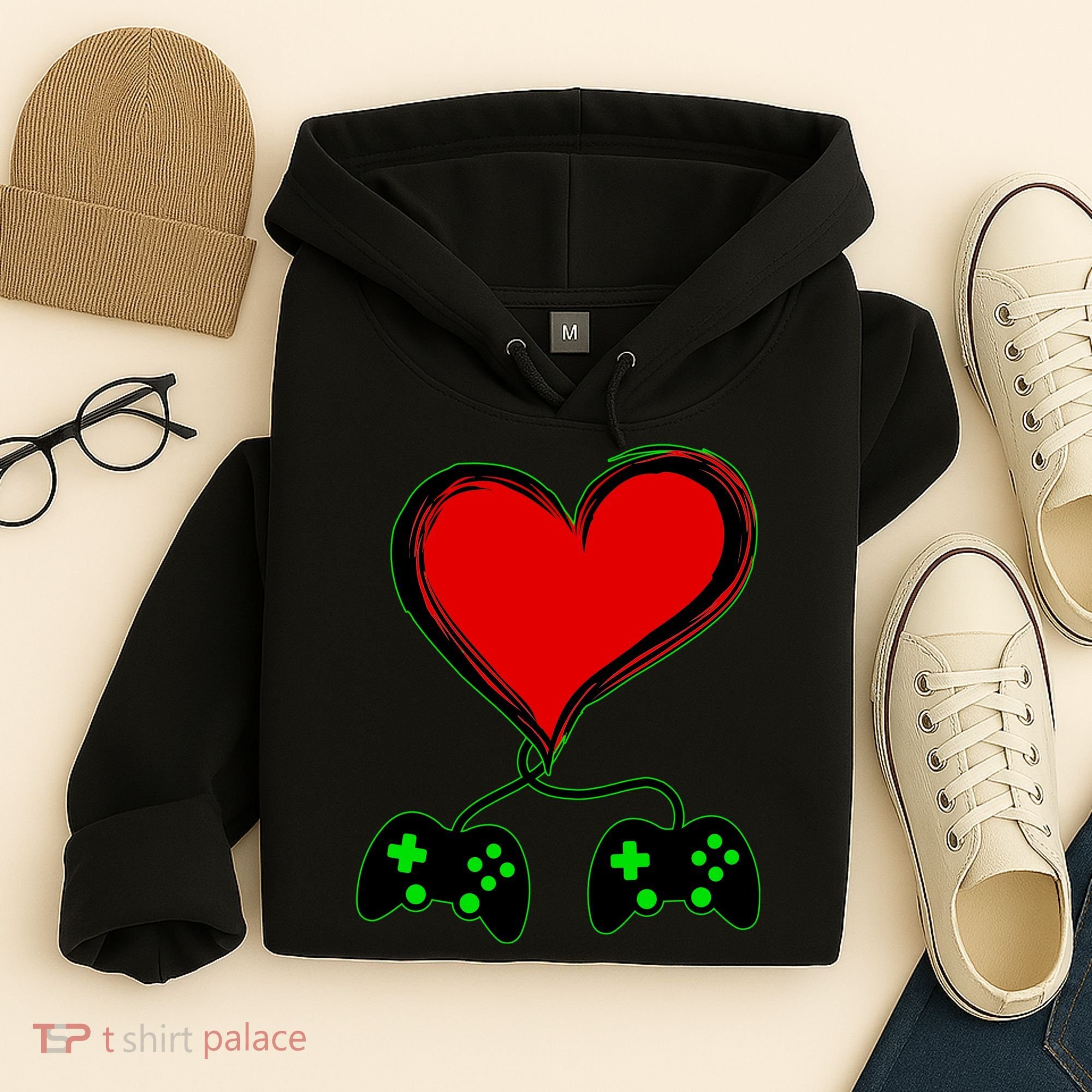 Valentine Video Game Controllers Heart Hoodie