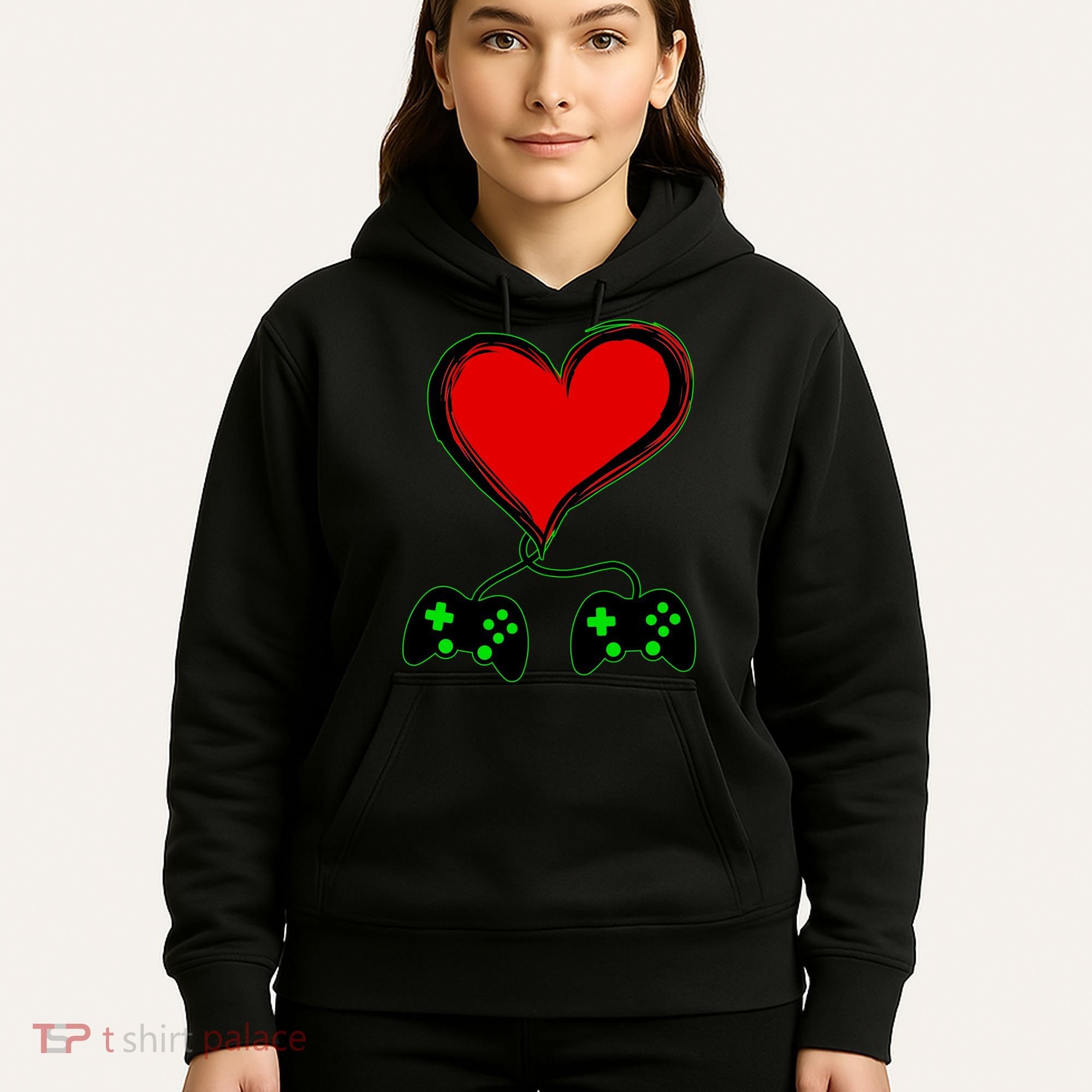 Valentine Video Game Controllers Heart Hoodie