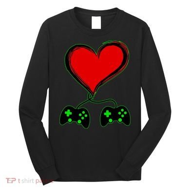 Valentine Video Game Controllers Heart Long Sleeve Shirt