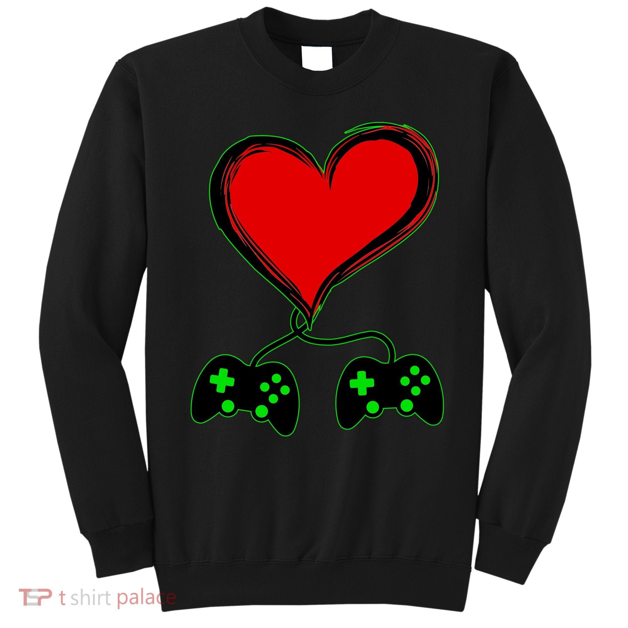 Valentine Video Game Controllers Heart Sweatshirt
