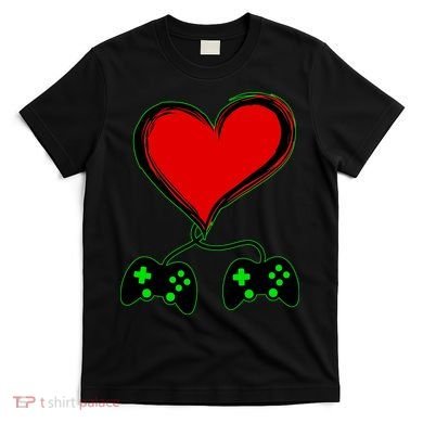 Valentine Video Game Controllers Heart T-Shirt
