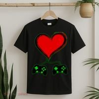 Valentine Video Game Controllers Heart T-Shirt thumb 2