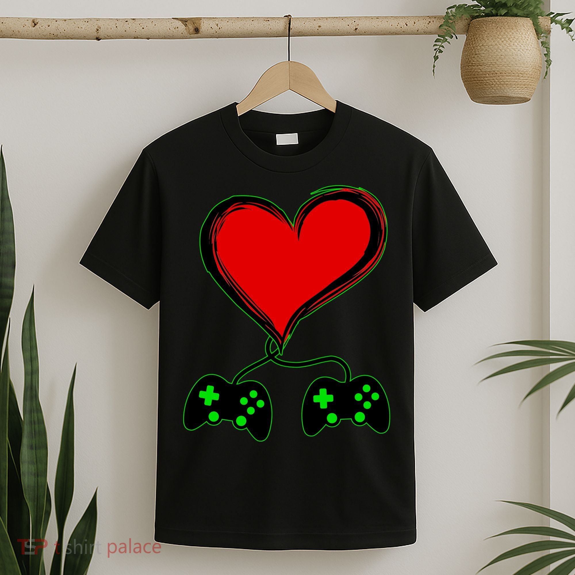 Valentine Video Game Controllers Heart T-Shirt