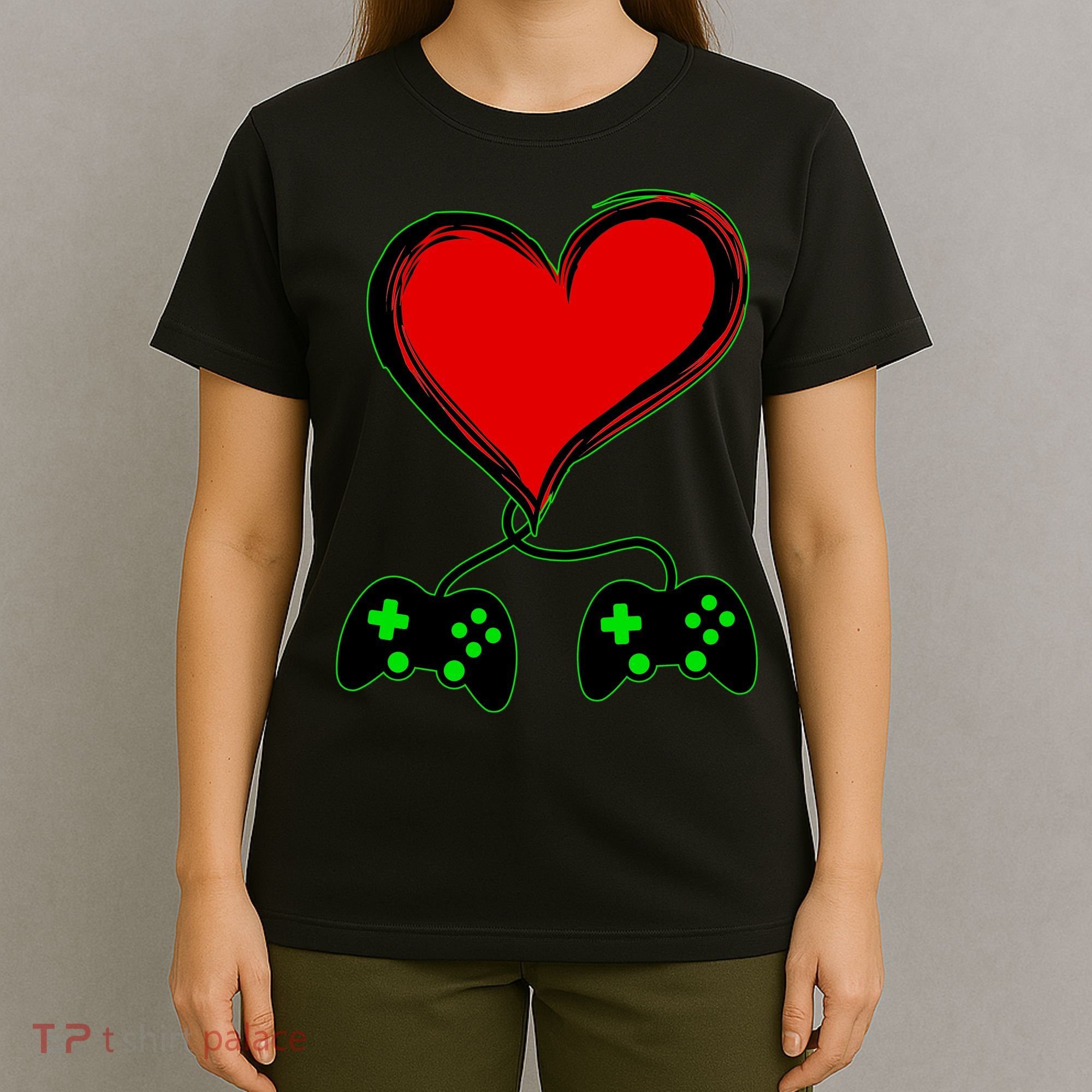 Valentine Video Game Controllers Heart T-Shirt