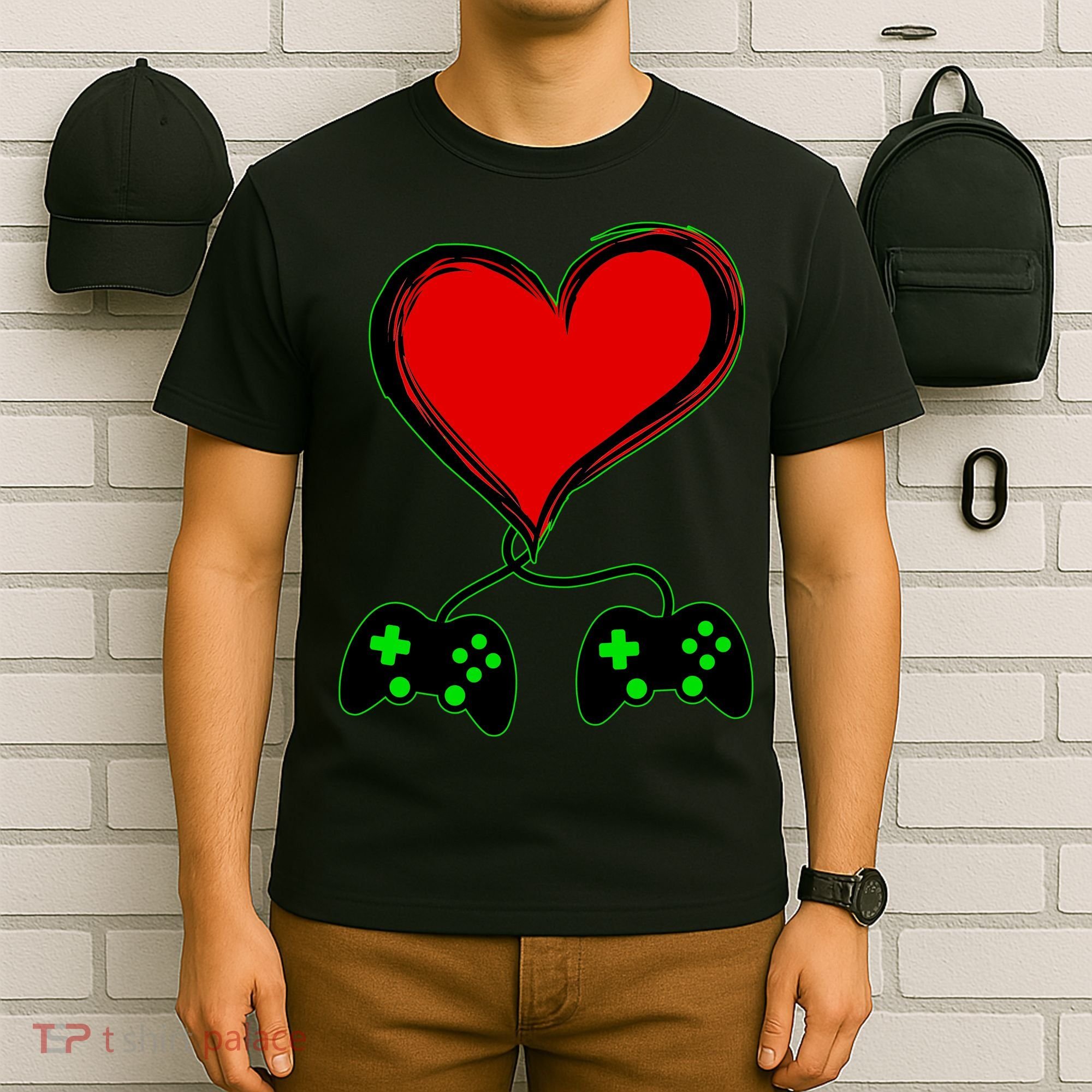 Valentine Video Game Controllers Heart T-Shirt