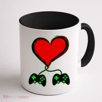 Valentine Video Game Controllers Heart Coffee Mug thumb 1