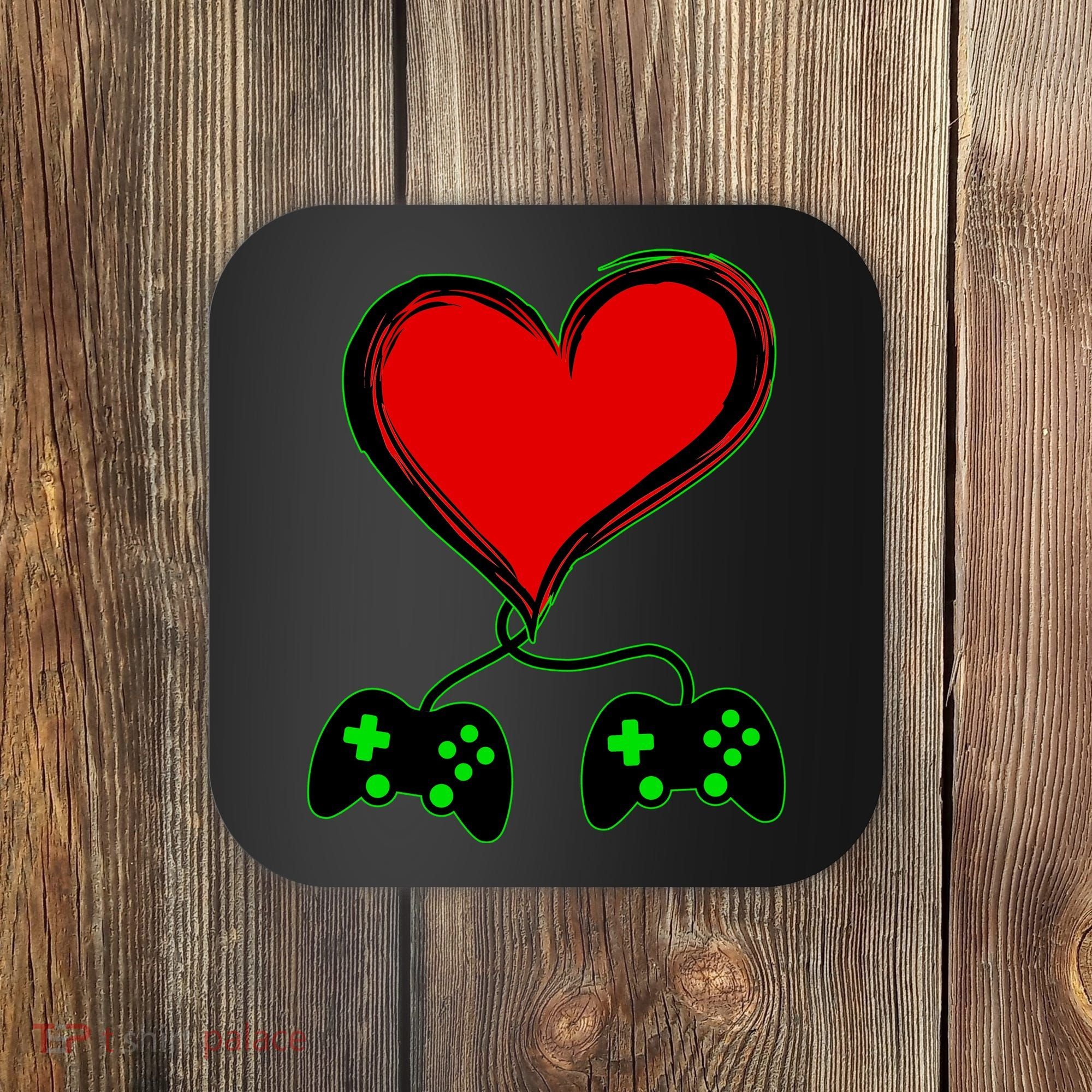Valentine Video Game Controllers Heart Coaster