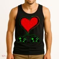 Valentine Video Game Controllers Heart Tank Top thumb 3