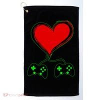 Valentine Video Game Controllers Heart Golf Towel thumb 0