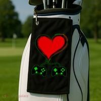 Valentine Video Game Controllers Heart Golf Towel thumb 2
