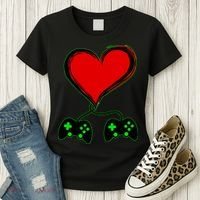 Valentine Video Game Controllers Heart Women's T-Shirt thumb 3