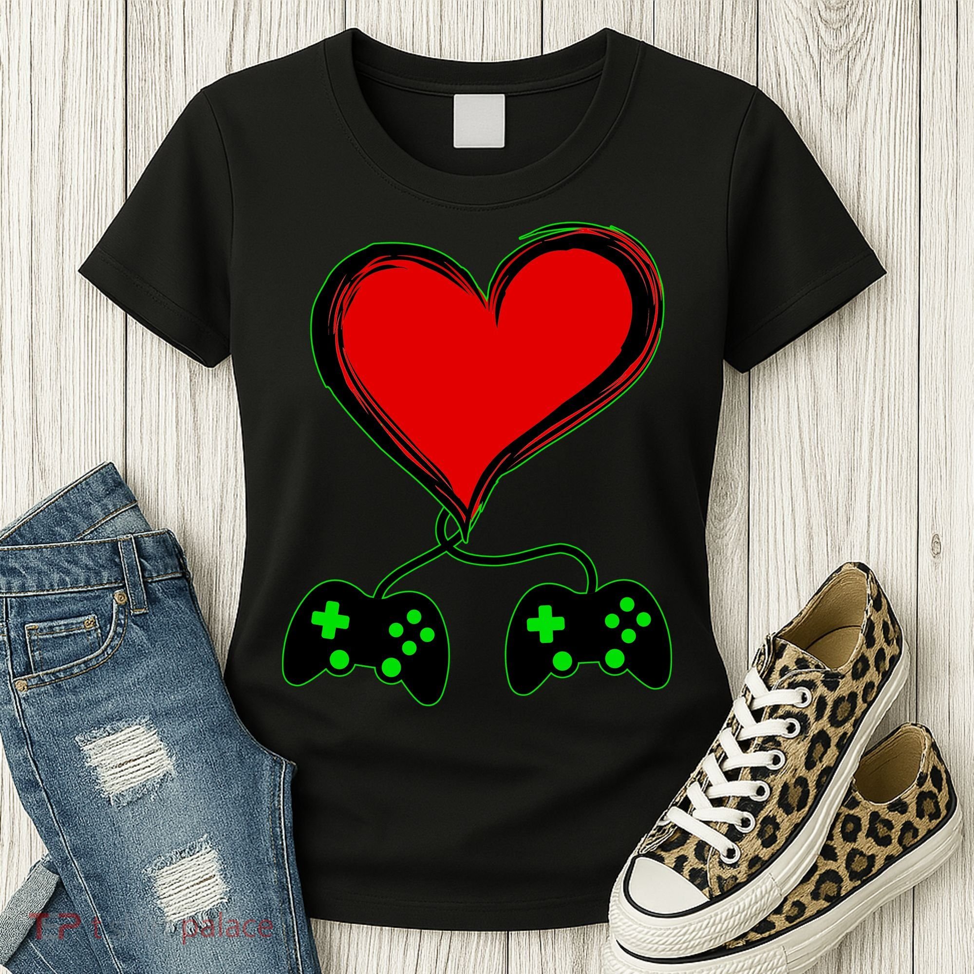 Valentine Video Game Controllers Heart Women's T-Shirt
