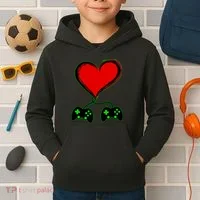Valentine Video Game Controllers Heart Kids Hoodie thumb 2