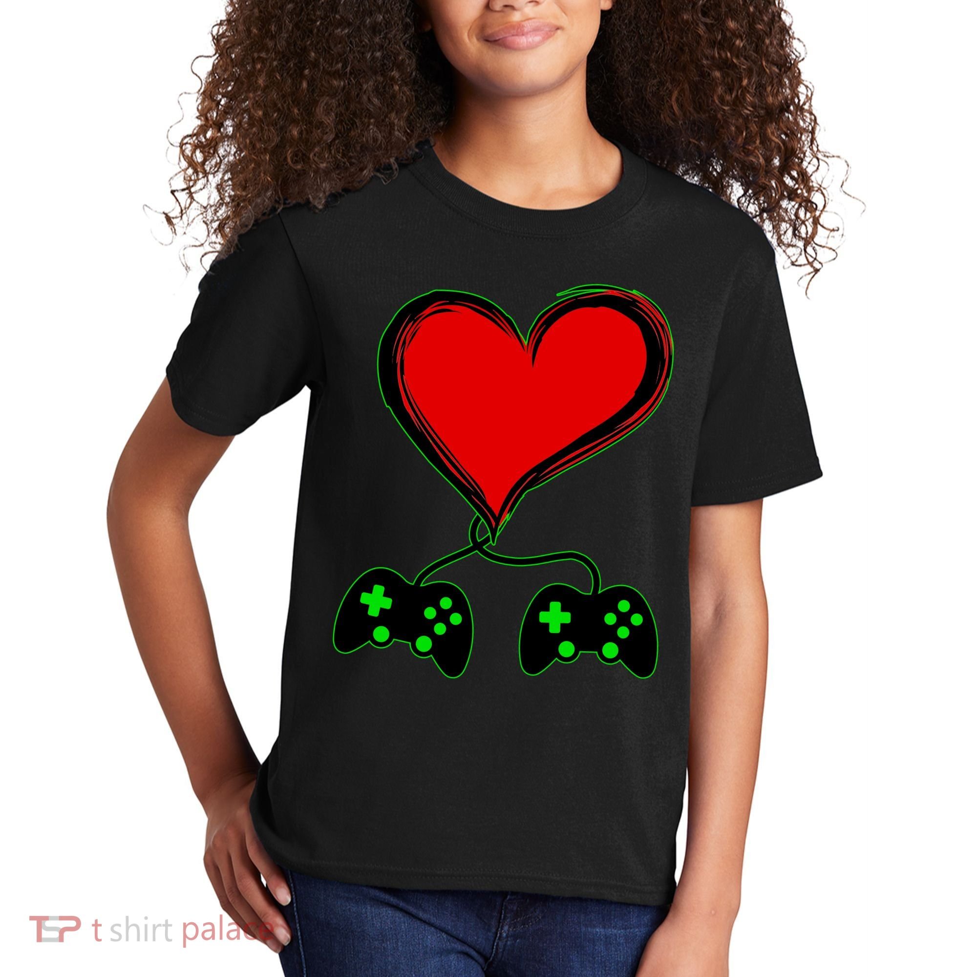 Valentine Video Game Controllers Heart Kids T-Shirt