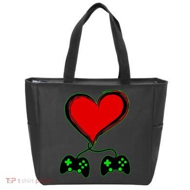 Valentine Video Game Controllers Heart Tote Bag