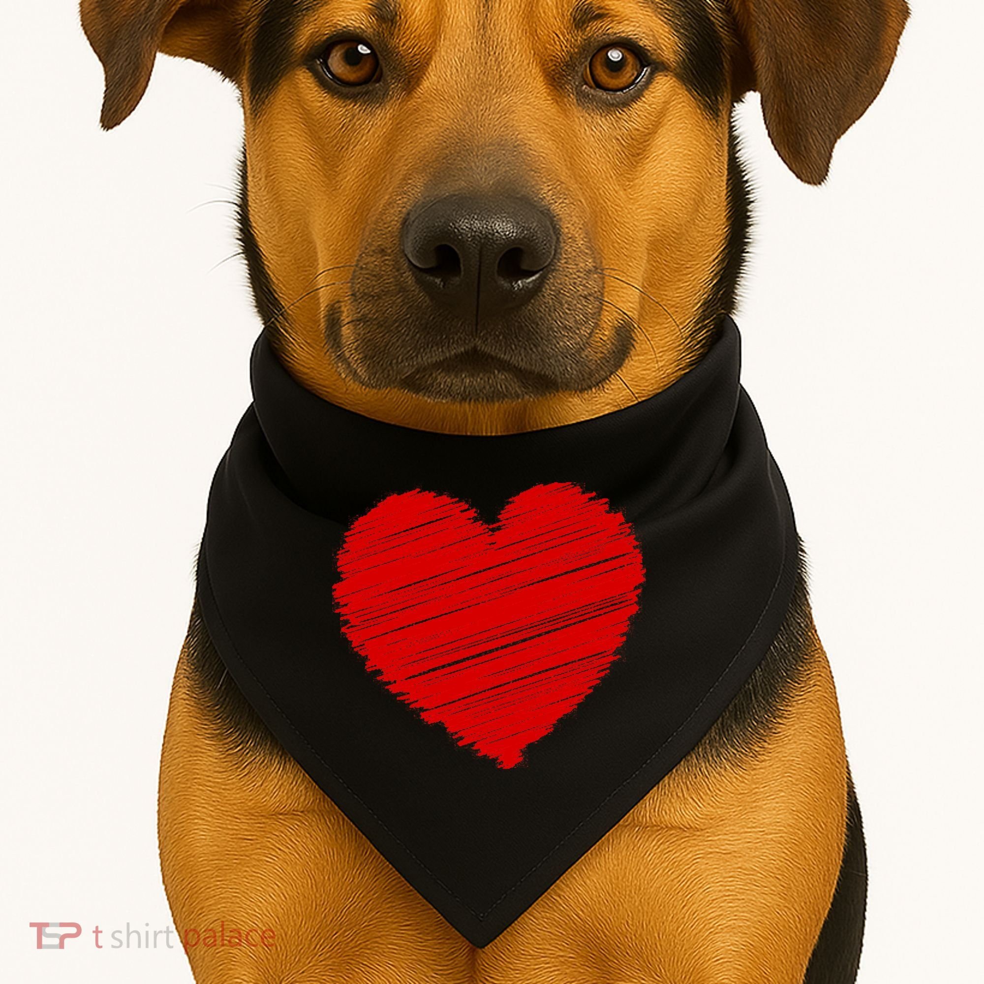 Valentines Classic Sketch Heart USA-Made Doggie Bandana