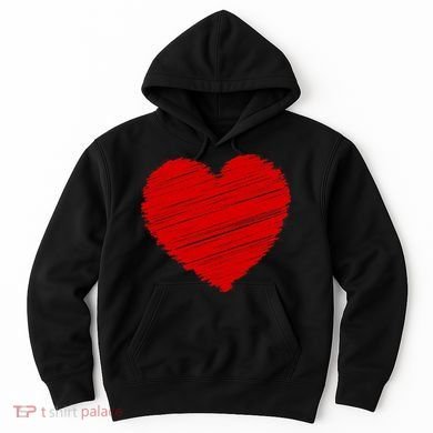 Valentines Classic Sketch Heart Hoodie