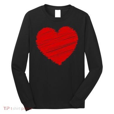 Valentines Classic Sketch Heart Long Sleeve Shirt