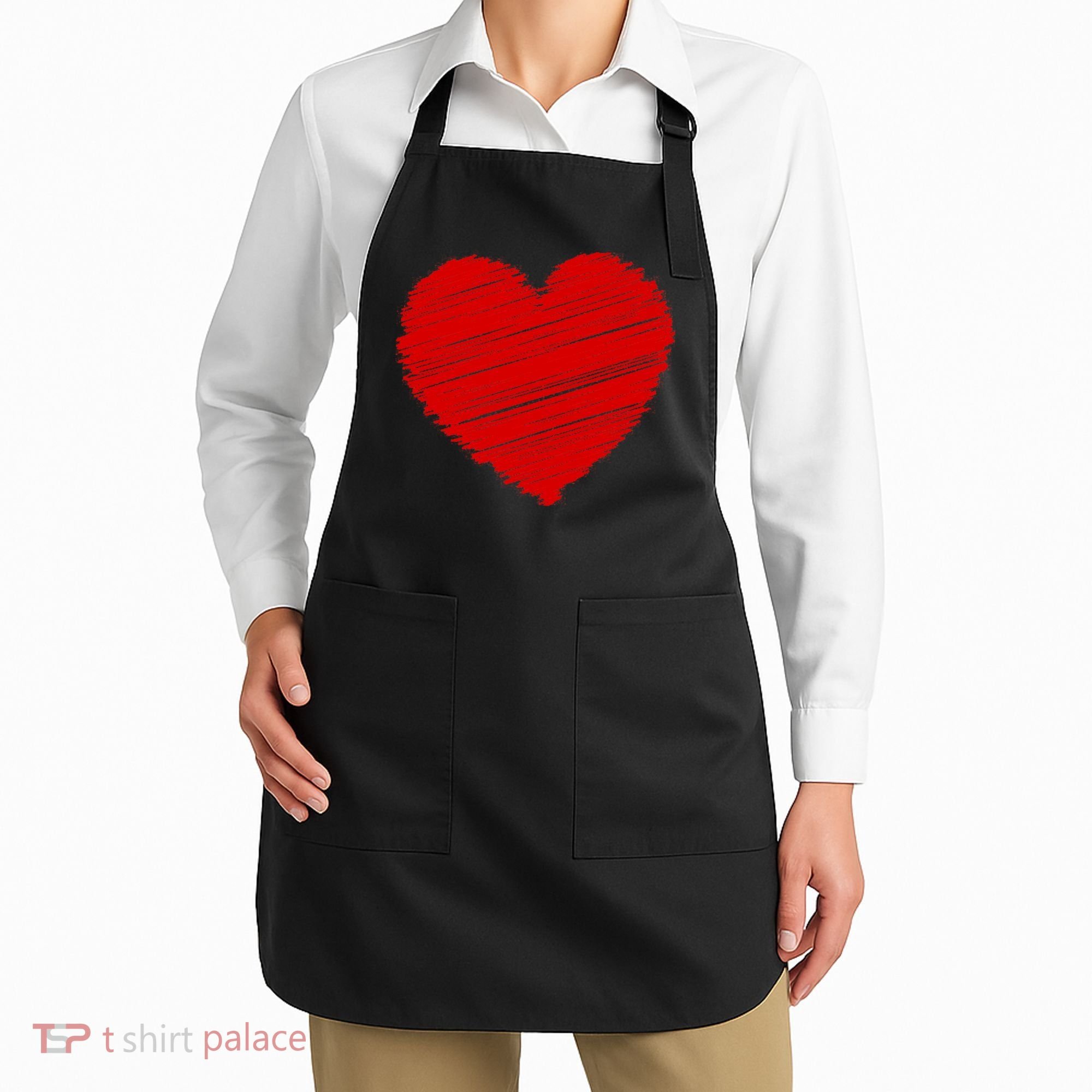 Valentines Classic Sketch Heart Apron
