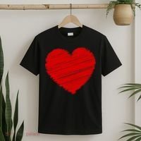 Valentines Classic Sketch Heart T-Shirt thumb 2